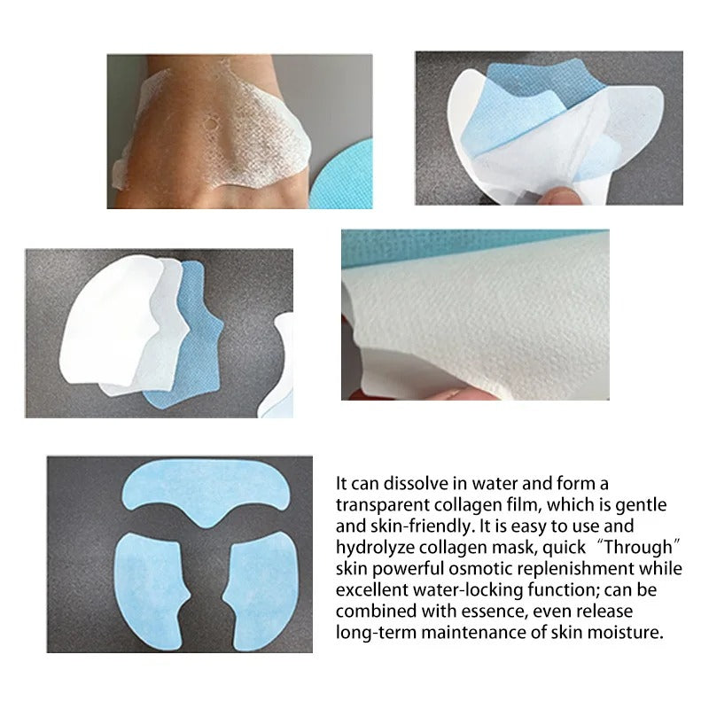 DLY Melting Collagen Film, Soluble Collagen Supplement Film, Created with Soluble collagen Film with Technology from Korea, for Forehead, Cheeks and Neck